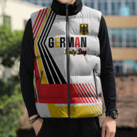 Personalised German Unity Day Sleeveless Puffer Jacket Deutschland Flag Stylized
