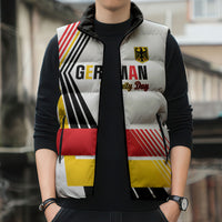 Personalised German Unity Day Sleeveless Puffer Jacket Deutschland Flag Stylized