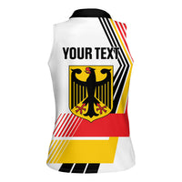 Personalised German Unity Day Women Sleeveless Polo Shirt Deutschland Flag Stylized