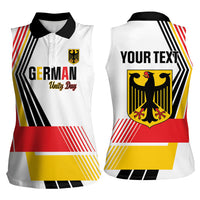 Personalised German Unity Day Women Sleeveless Polo Shirt Deutschland Flag Stylized