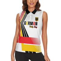 Personalised German Unity Day Women Sleeveless Polo Shirt Deutschland Flag Stylized