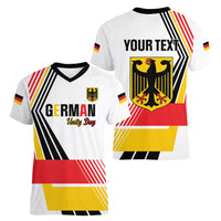 Personalised German Unity Day Women V-Neck T-Shirt Deutschland Flag Stylized