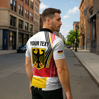 Personalised German Unity Day Zipper Polo Shirt Deutschland Flag Stylized