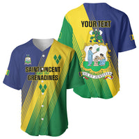 Personalised Saint Vincent and the Grenadines Baseball Jersey Coat of Arms Flag Stylized