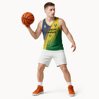 Personalised Saint Vincent and the Grenadines Basketball Jersey Coat of Arms Flag Stylized