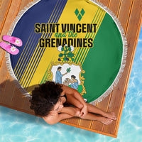 Saint Vincent and the Grenadines Beach Blanket Coat of Arms Flag Stylized