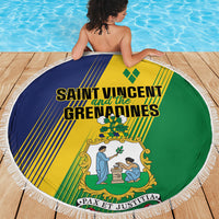 Saint Vincent and the Grenadines Beach Blanket Coat of Arms Flag Stylized