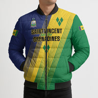 Personalised Saint Vincent and the Grenadines Bomber Puffer Jacket Coat of Arms Flag Stylized