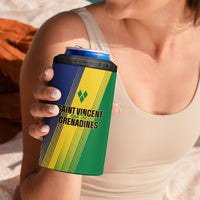 Personalised Saint Vincent and the Grenadines 4 in 1 Can Cooler Tumbler Coat of Arms Flag Stylized