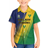 Personalised Saint Vincent and the Grenadines Hawaiian Shirt Coat of Arms Flag Stylized