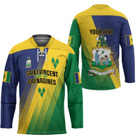Personalised Saint Vincent and the Grenadines Hockey Jersey Coat of Arms Flag Stylized