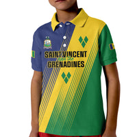 Personalised Saint Vincent and the Grenadines Kid Polo Shirt Coat of Arms Flag Stylized
