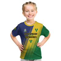Personalised Saint Vincent and the Grenadines Kid T Shirt Coat of Arms Flag Stylized