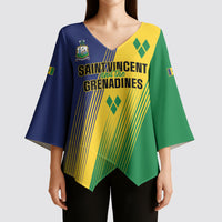 Personalised Saint Vincent and the Grenadines Kimono Sleeve Blouse Coat of Arms Flag Stylized