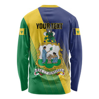 Personalised Saint Vincent and the Grenadines Long Sleeve Shirt Coat of Arms Flag Stylized