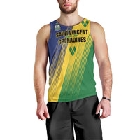 Personalised Saint Vincent and the Grenadines Men Tank Top Coat of Arms Flag Stylized