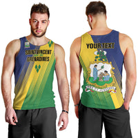 Personalised Saint Vincent and the Grenadines Men Tank Top Coat of Arms Flag Stylized