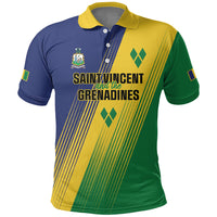 Personalised Saint Vincent and the Grenadines Polo Shirt Coat of Arms Flag Stylized