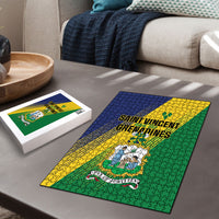 Saint Vincent and the Grenadines Puzzle Coat of Arms Flag Stylized