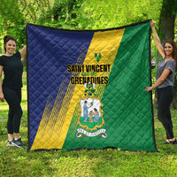 Saint Vincent and the Grenadines Quilt Coat of Arms Flag Stylized