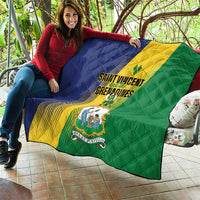 Saint Vincent and the Grenadines Quilt Coat of Arms Flag Stylized