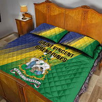 Saint Vincent and the Grenadines Quilt Bed Set Coat of Arms Flag Stylized