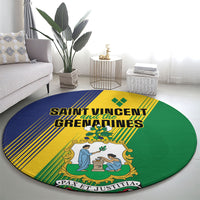 Saint Vincent and the Grenadines Round Carpet Coat of Arms Flag Stylized