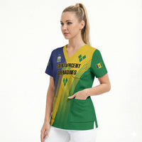Personalised Saint Vincent and the Grenadines Scrub Top Coat of Arms Flag Stylized
