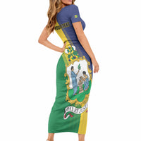 Personalised Saint Vincent and the Grenadines Short Sleeve Bodycon Dress Coat of Arms Flag Stylized