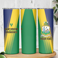 Personalised Saint Vincent and the Grenadines Skinny Tumbler Coat of Arms Flag Stylized