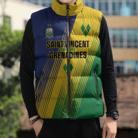 Personalised Saint Vincent and the Grenadines Sleeveless Puffer Jacket Coat of Arms Flag Stylized