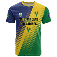 Personalised Saint Vincent and the Grenadines T Shirt Coat of Arms Flag Stylized