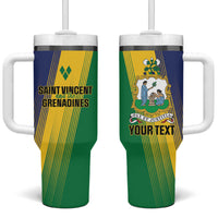 Personalised Saint Vincent and the Grenadines Tumbler With Handle Coat of Arms Flag Stylized