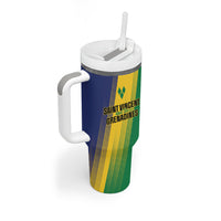 Personalised Saint Vincent and the Grenadines Tumbler With Handle Coat of Arms Flag Stylized