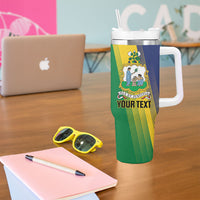 Personalised Saint Vincent and the Grenadines Tumbler With Handle Coat of Arms Flag Stylized