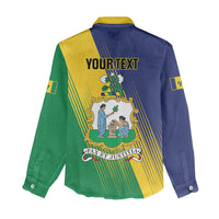 Personalised Saint Vincent and the Grenadines Women Casual Shirt Coat of Arms Flag Stylized