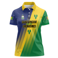 Personalised Saint Vincent and the Grenadines Women Polo Shirt Coat of Arms Flag Stylized