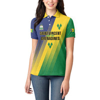 Personalised Saint Vincent and the Grenadines Women Polo Shirt Coat of Arms Flag Stylized