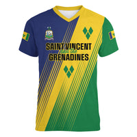 Personalised Saint Vincent and the Grenadines Women V-Neck T-Shirt Coat of Arms Flag Stylized