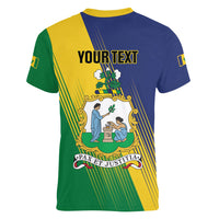 Personalised Saint Vincent and the Grenadines Women V-Neck T-Shirt Coat of Arms Flag Stylized