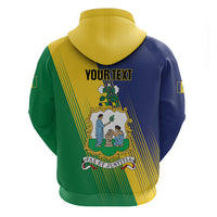 Personalised Saint Vincent and the Grenadines Zip Hoodie Coat of Arms Flag Stylized
