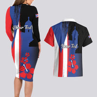 Personalized Boricua Couples Matching Long Sleeve Bodycon Dress and Hawaiian Shirt Puerto Rico El Morro Flag Style - Wonder Print Shop