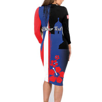 Personalized Boricua Family Matching Long Sleeve Bodycon Dress and Hawaiian Shirt Puerto Rico El Morro Flag Style - Wonder Print Shop