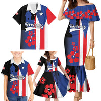 Personalized Boricua Family Matching Mermaid Dress and Hawaiian Shirt Puerto Rico El Morro Flag Style - Wonder Print Shop