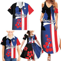 Personalized Boricua Family Matching Summer Maxi Dress and Hawaiian Shirt Puerto Rico El Morro Flag Style - Wonder Print Shop