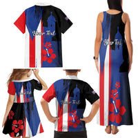 Personalized Boricua Family Matching Tank Maxi Dress and Hawaiian Shirt Puerto Rico El Morro Flag Style - Wonder Print Shop