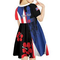 Personalized Boricua Kid Short Sleeve Dress Puerto Rico El Morro Flag Style - Wonder Print Shop