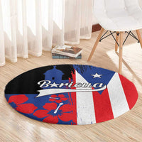 Boricua Round Carpet Puerto Rico El Morro Flag Style