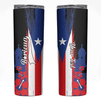 Personalized Boricua Skinny Tumbler Puerto Rico El Morro Flag Style - Wonder Print Shop