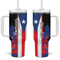 Personalized Boricua Tumbler With Handle Puerto Rico El Morro Flag Style - Wonder Print Shop